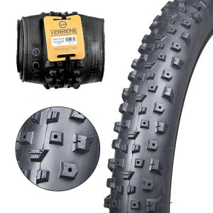 Fat Bike Tire by Terrene - Cake Eater Tubeless, Stud Capable, Fast Rolling Fat Tire - All Season Bike Accessories for Fat Tire and E-Bikes