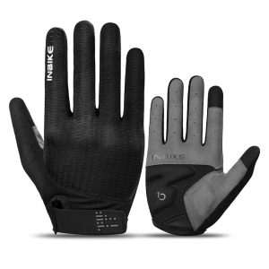 INBIKE Cycling Gloves for Men Women, Shock-Absorbing Memory Gel Padded Biking Gloves, Bicycle Breathable Touchscreen Reflective Full Finger Bike Gloves
