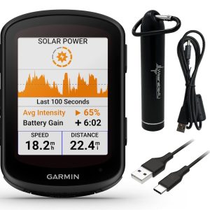 Wearable4U - Garmin Edge 840 Solar GPS Cycling Computer, Touchscreen, Button Controls, Advanced Navigation with E-Bank Bundle