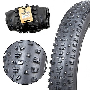 Fat Bike Tire by Terrene - Cake Eater Tubeless, Stud Capable, Fast Rolling Fat Tire - All Season Bike Accessories for Fat Tire and E-Bikes