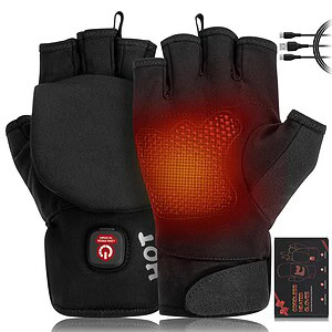 Heated Gloves for Men Women, Rechargeable Full & Half Hands Electric Gloves Heated Fingerless Touchscreen Gloves Heated Winter Hand Warmer for Work Cycling Skiing Outdoor Snow...