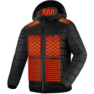 Heated Jacket for Men and Women, Black Winter Coat with Bαtterγ Pack,15 Heating Zone Heated Coat