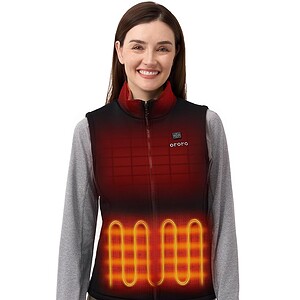 ORORO [Upgraded] Women's Heated Fleece Vest with Heated Collar and Battery, Lightweight Heating Vest Fleece