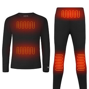 SAVIOR HEAT Heated Underwear for Men - 7.4V 3000mAh Rechargeable Heated Thermal Underwear Set Electric Long Johns Work 13H