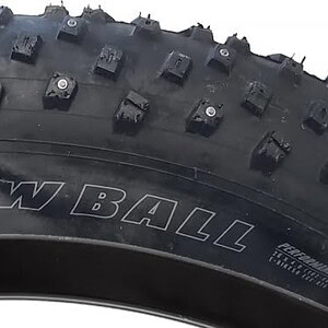 Vee Tire Snowball Fat Bike Tire 20x4.0 Studded Wire 26 TPI Override E-Bike 50 Black