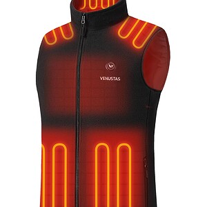Venustas Men's Heated Vest, 20 Hours Warmth, Lightweight Insulated Electric Fleece Vest with Battery